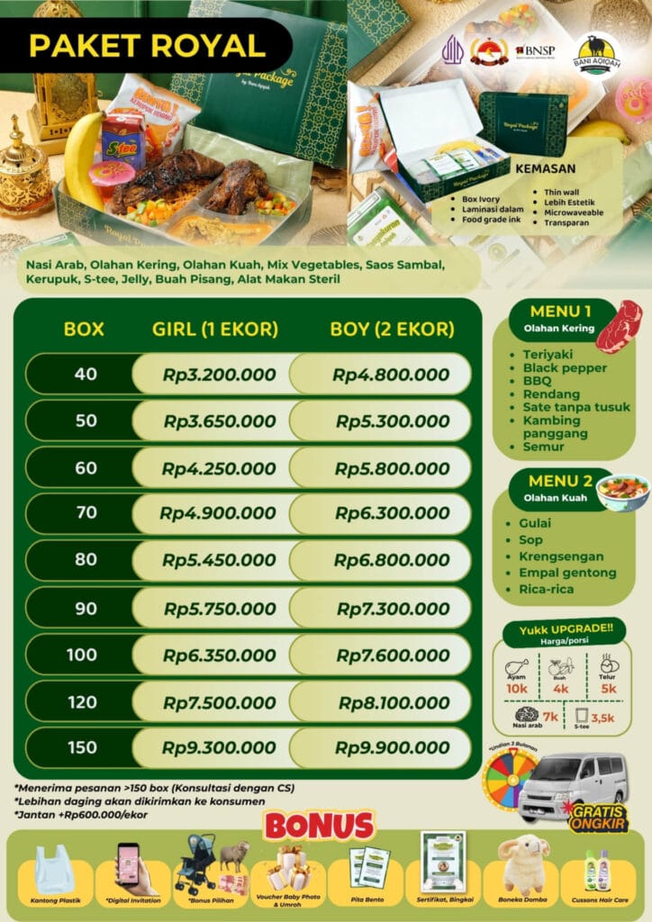 Harga Paket Aqiqah - Royal