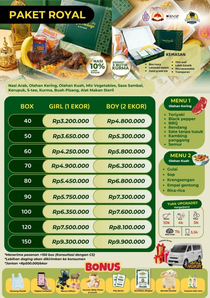 Harga Paket Aqiqah - Royal