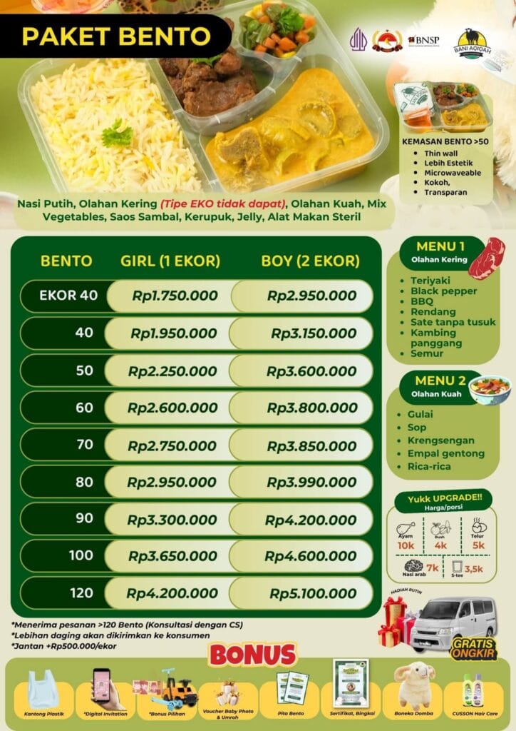 Harga Paket Aqiqah - Bento
