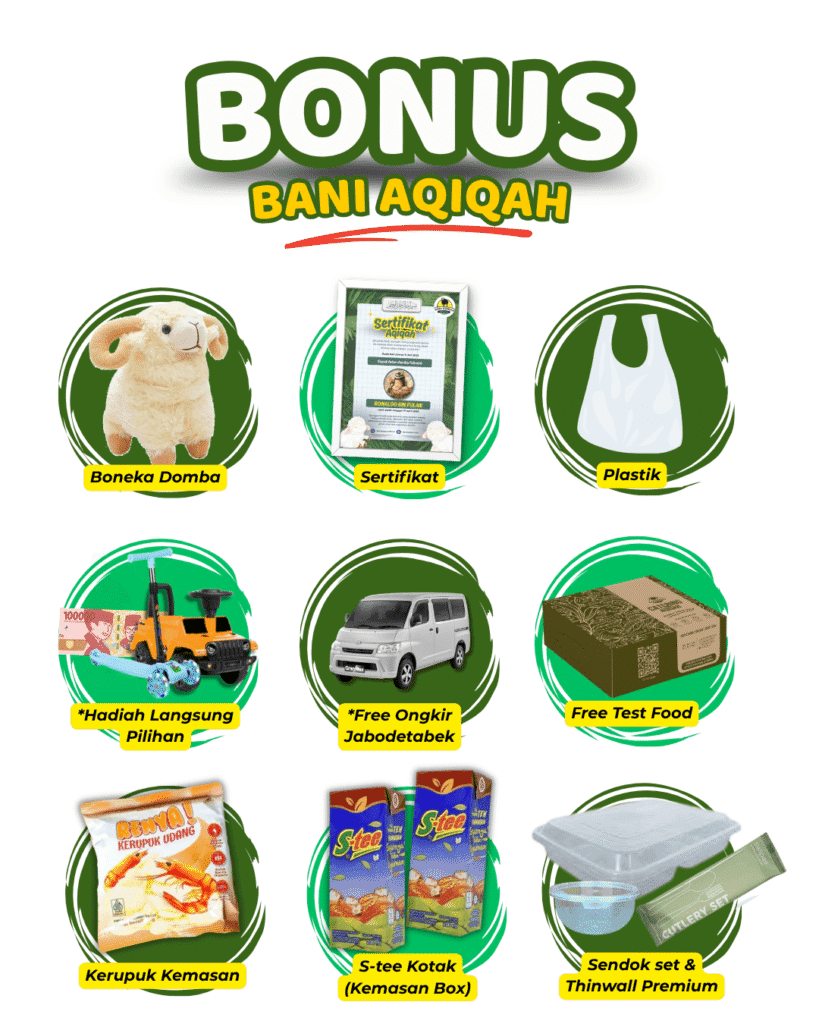 Bonus yang didapat pada setiap pemesanan paket aqiqah Bani Aqiqah